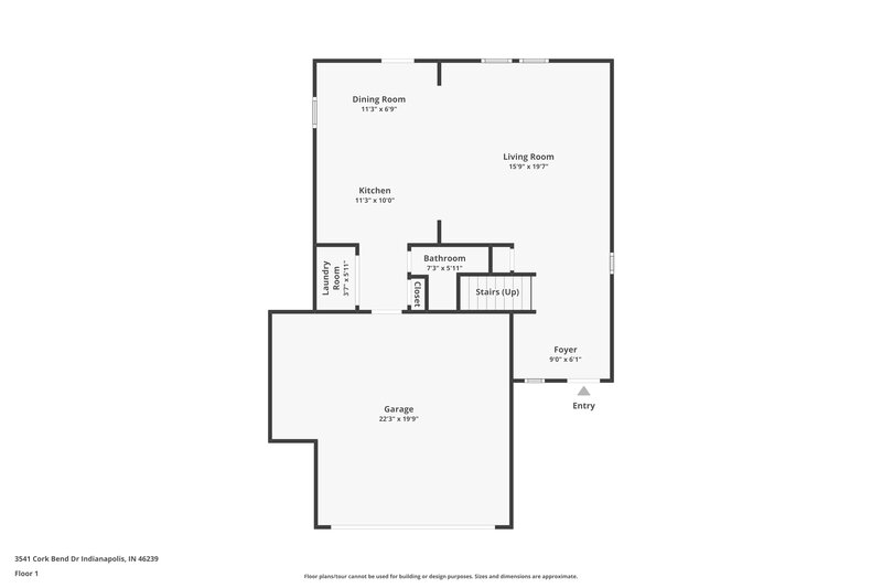 1,840/Mo, 3541 Cork Bend Dr Indianapolis, IN 46239 Floor Plan View