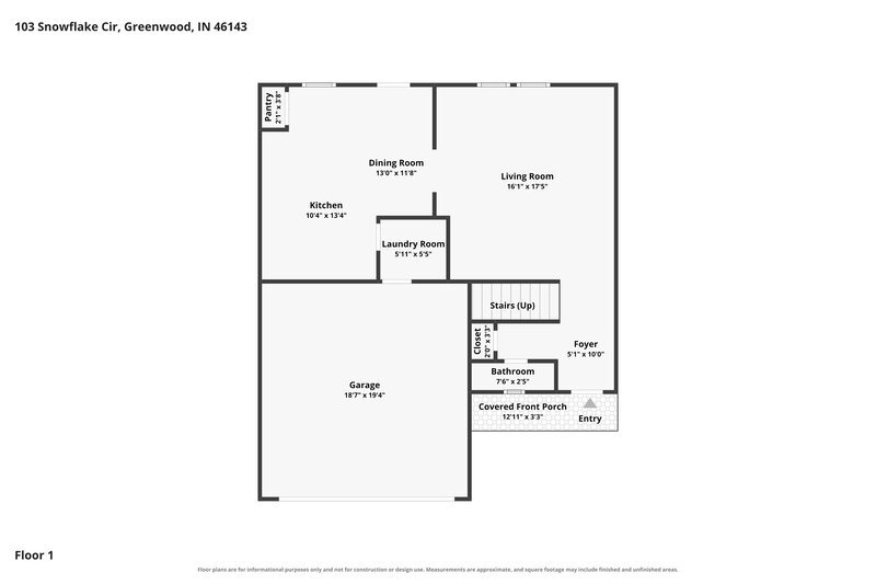 1,965/Mo, 103 Snowflake Circle Greenwood, IN 46143 Floor Plan View