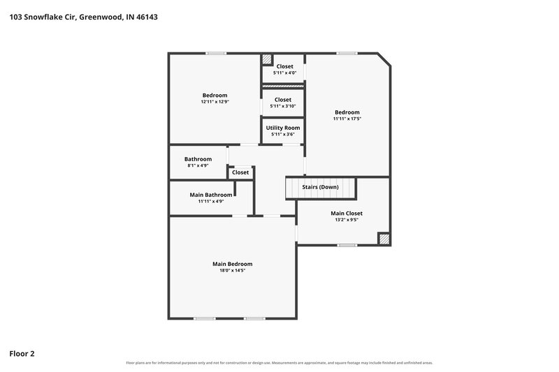 1,965/Mo, 103 Snowflake Circle Greenwood, IN 46143 Floor Plan View 2