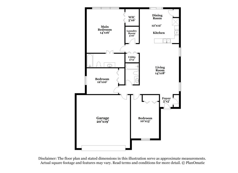 1,760/Mo, 522 Venus Dr Indianapolis, IN 46241 Floor Plan View