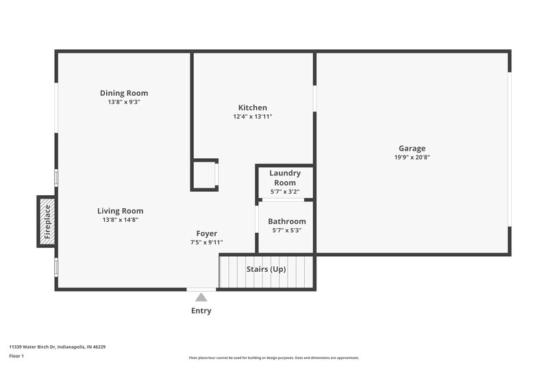 2,070/Mo, 11339 Water Birch Dr Indianapolis, IN 46235 Floor Plan View
