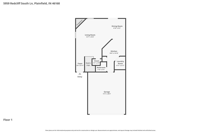 1,880/Mo, 5959 Redcliff South Ln Plainfield, IN 46168 Floorplan View