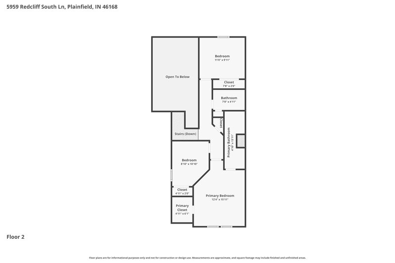 1,880/Mo, 5959 Redcliff South Ln Plainfield, IN 46168 Floorplan View 2