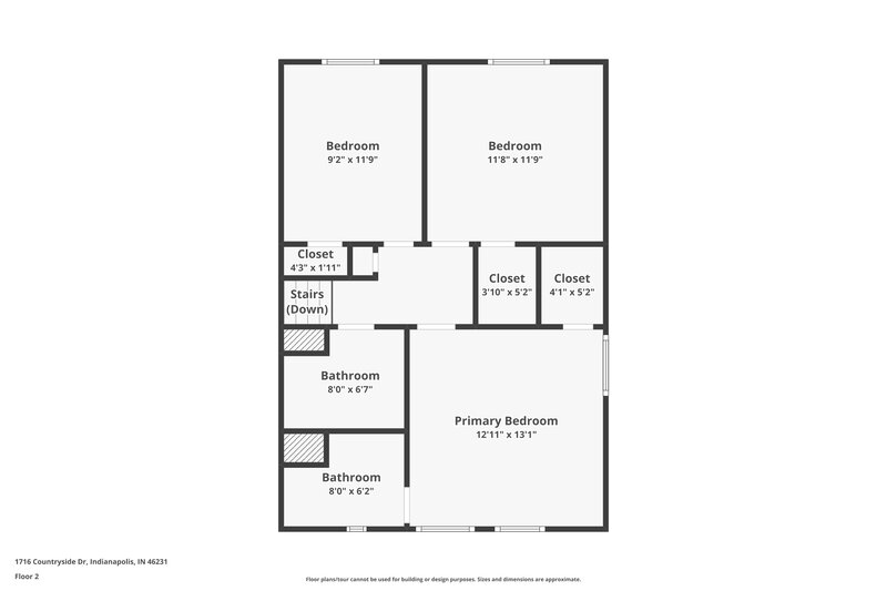 1,715/Mo, 1716 Countryside Dr Indianapolis, IN 46231 Floor Plan View 2