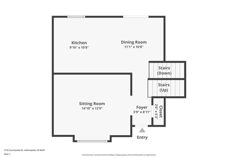 1,715/Mo, 1716 Countryside Dr Indianapolis, IN 46231 Floor Plan View 3