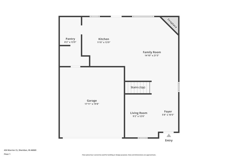 1,845/Mo, 424 Warrior Ct Sheridan, IN 46069 Floorplan View