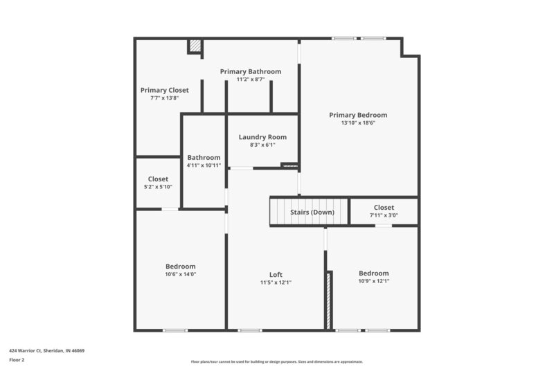 1,845/Mo, 424 Warrior Ct Sheridan, IN 46069 Floorplan View 2