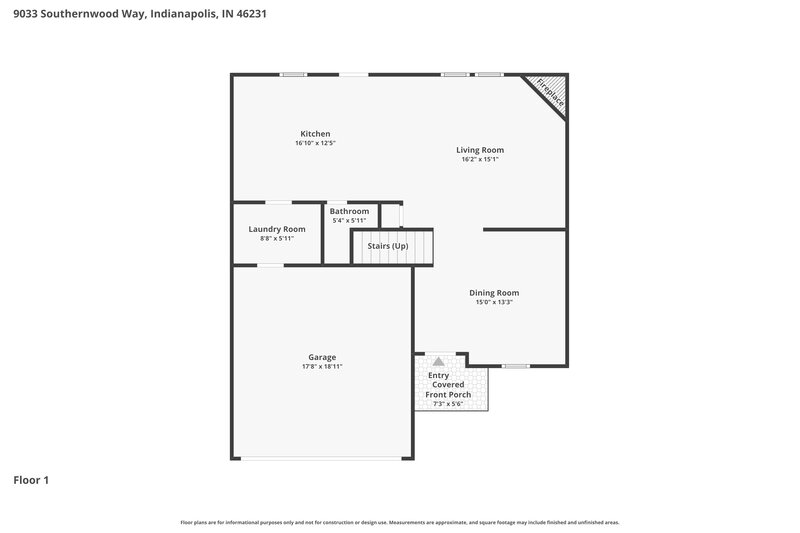 2,015/Mo, 9033 Southernwood Way Indianapolis, IN 46231 Floor Plan View