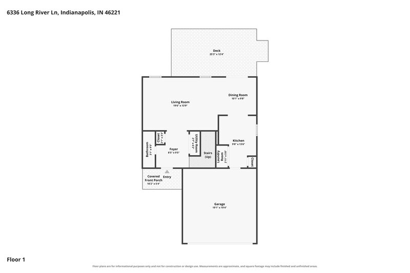 1,925/Mo, 6336 Long River Ln Indianapolis, IN 46221 Floor Plan View
