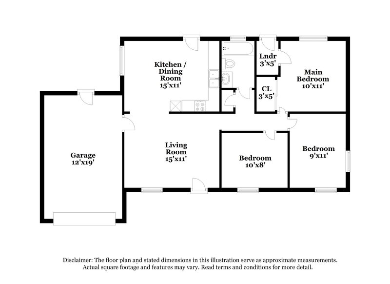 1,480/Mo, 17 Gerry Ct Beech Grove, IN 46107 Floor Plan View