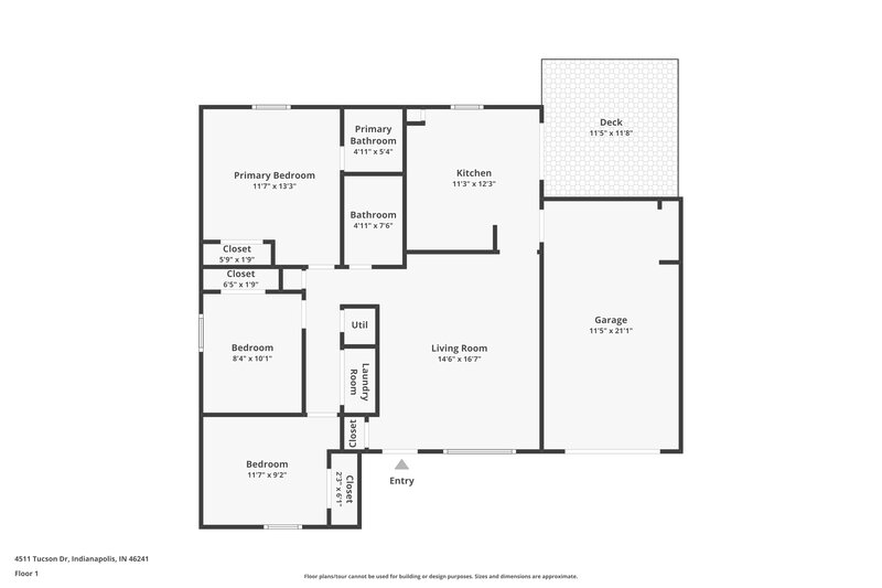 1,430/Mo, 4511 Tucson Dr Indianapolis, IN 46241 Floor Plan View