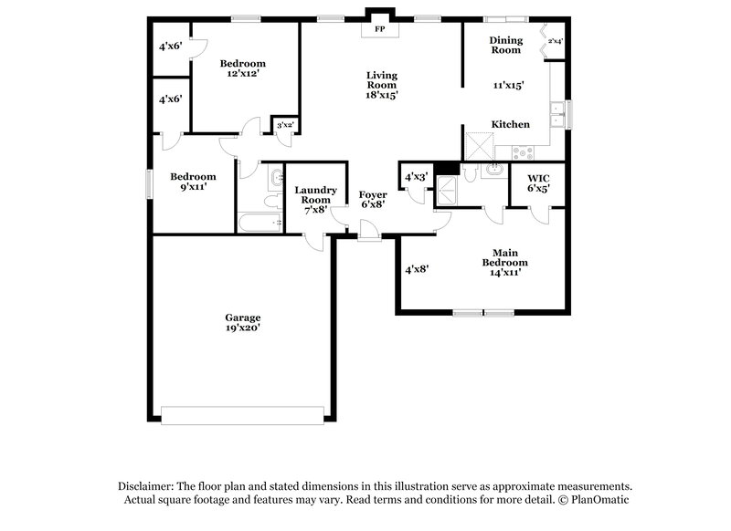 1,840/Mo, 6746 Granger Ln Indianapolis, IN 46268 Floor Plan View