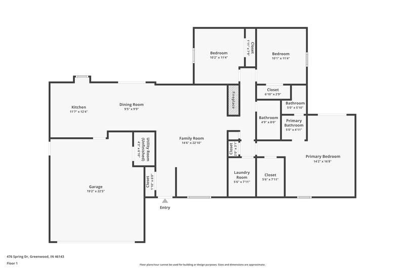 2,035/Mo, 476 Spring Dr GREENWOOD, IN 46143 Floor Plan View