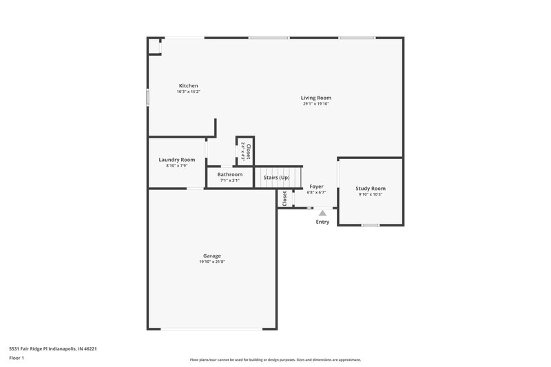 2,035/Mo, 5531 Fair Ridge Pl Indianapolis, IN 46221 Floor Plan View