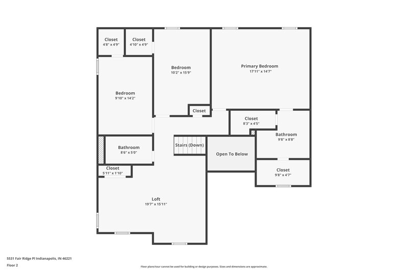 2,035/Mo, 5531 Fair Ridge Pl Indianapolis, IN 46221 Floor Plan View 2