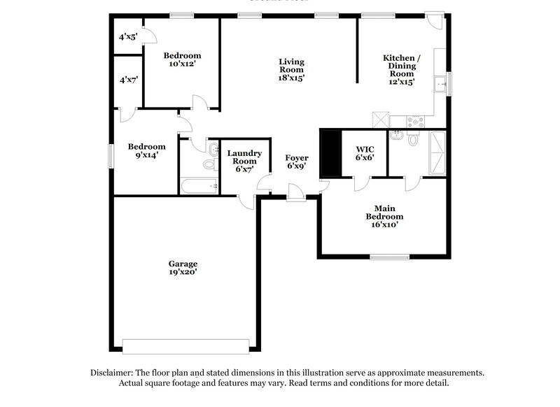 1,680/Mo, 5909 Prairie Meadow Dr Indianapolis, IN 46221 Floor Plan View