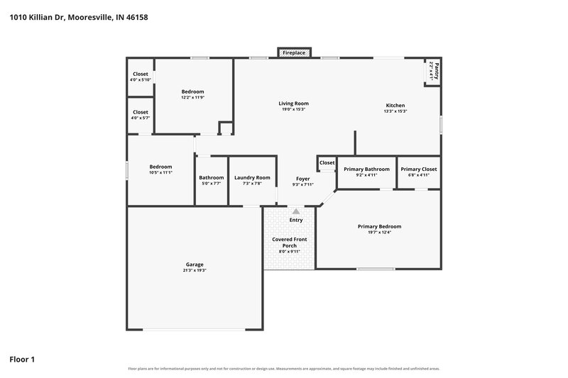 1,785/Mo, 1010 Killian Dr MOORESVILLE, IN 46158 Floor Plan View