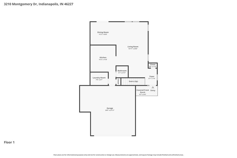 1,820/Mo, 3210 Montgomery Dr Indianapolis, IN 46227 Floor Plan View