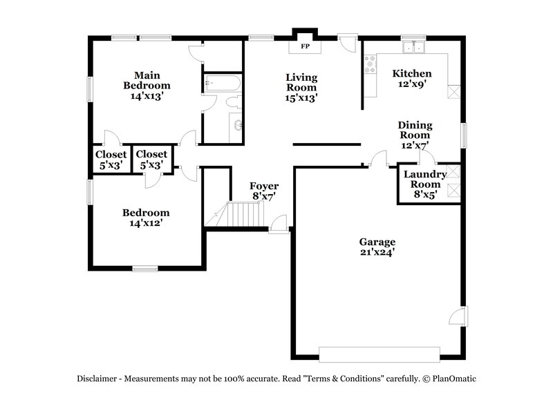 1,845/Mo, 5404 Helena Ave Indianapolis, IN 46237 Floor Plan View