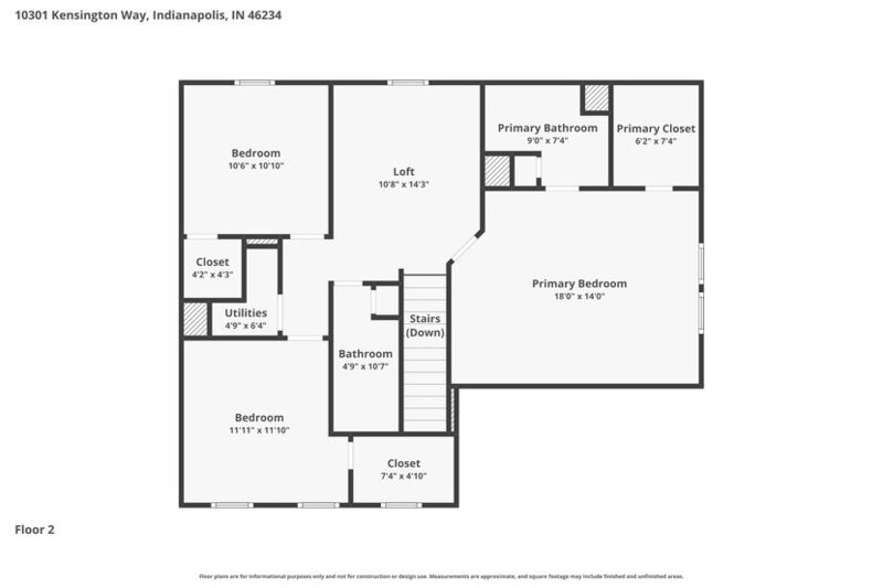 2,430/Mo, 10301 Kensington Way Indianapolis, IN 46234 Floorplan View 3