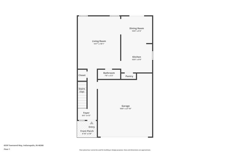 1,920/Mo, 6539 Townsend Way Indianapolis, IN 46268 Floor Plan View