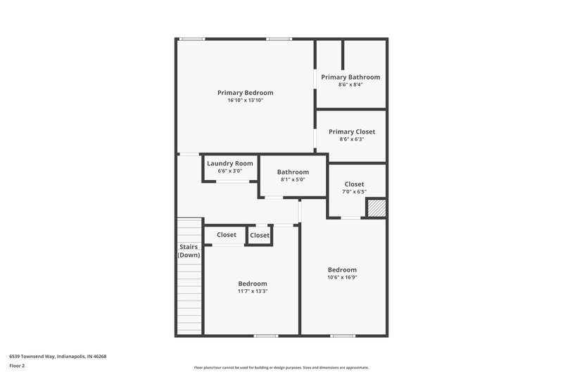 1,920/Mo, 6539 Townsend Way Indianapolis, IN 46268 Floor Plan View 2