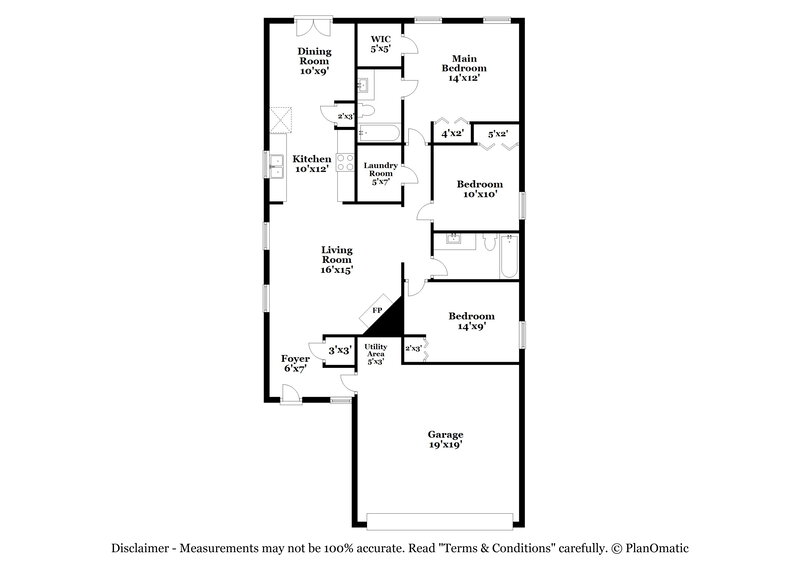 1,885/Mo, 3400 Roundlake Lane Whitestown, IN 46075 Floor Plan View