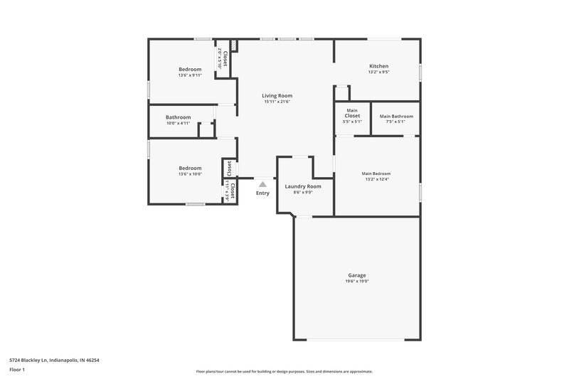 1,900/Mo, 5724 Blackley Ln Indianapolis, IN 46254 Floor Plan View