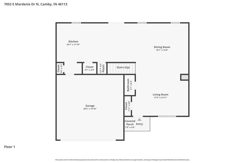 2,070/Mo, 7052 E Mardenis Dr N Camby, IN 46113 Floor Plan View