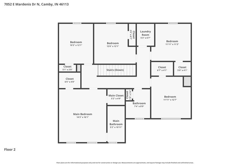 2,070/Mo, 7052 E Mardenis Dr N Camby, IN 46113 Floor Plan View 2