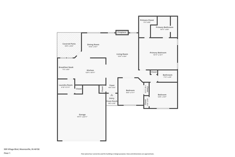 1,840/Mo, 509 Village Blvd Mooresville, IN 46158 Floor Plan View