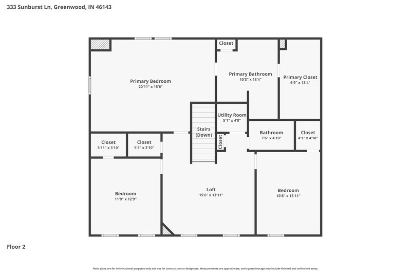 2,230/Mo, 333 Sunburst Ln Greenwood, IN 46143 Floor Plan View 2