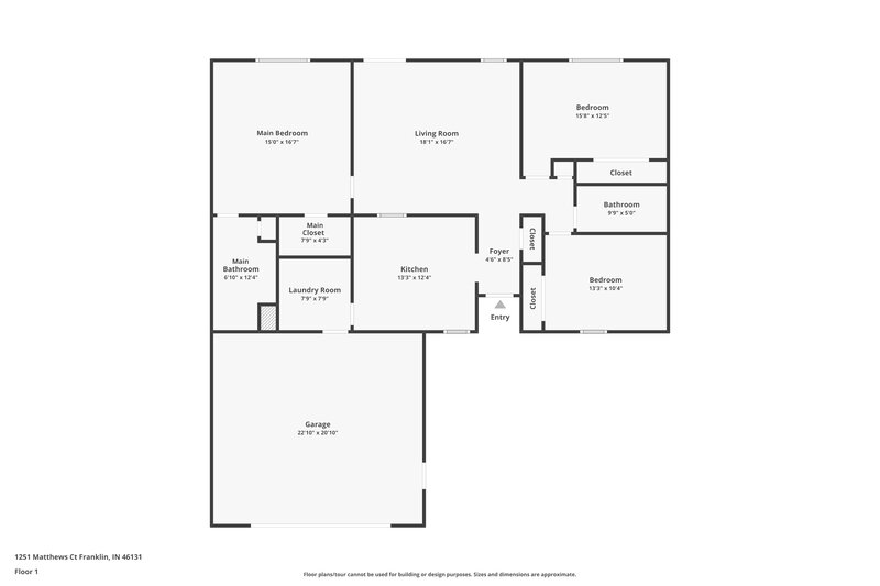 1,780/Mo, 1251 Matthews Ct Franklin, IN 46131 Floor Plan View