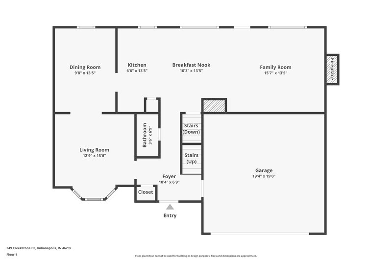 2,020/Mo, 349 Creekstone Dr Indianapolis, IN 46239 Floorplan View