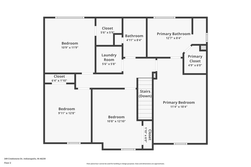 2,020/Mo, 349 Creekstone Dr Indianapolis, IN 46239 Floorplan View 2