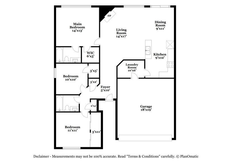1,620/Mo, 2250 Midlothian Lane Indianapolis, IN 46214 Floor Plan View