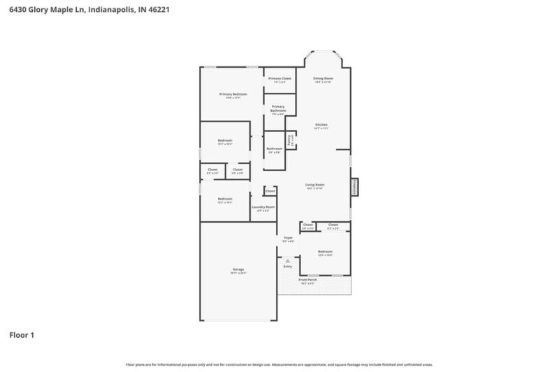 2,150/Mo, 6430 Glory Maple Ln Indianapolis, IN 46221 Floorplan View