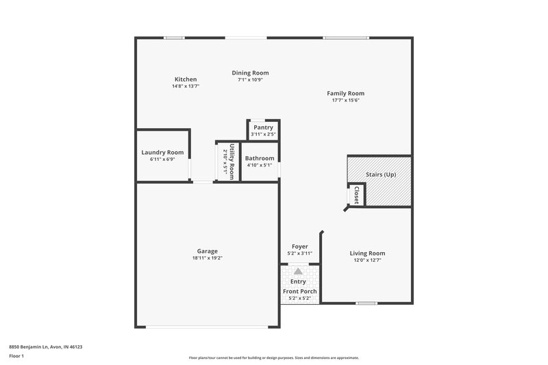2,505/Mo, 8850 Benjamin Ln Avon, IN 46123 Floor Plan View 2