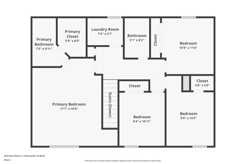 1,935/Mo, 6322 Bearsdale Cir Indianapolis, IN 46235 Floor Plan View 2