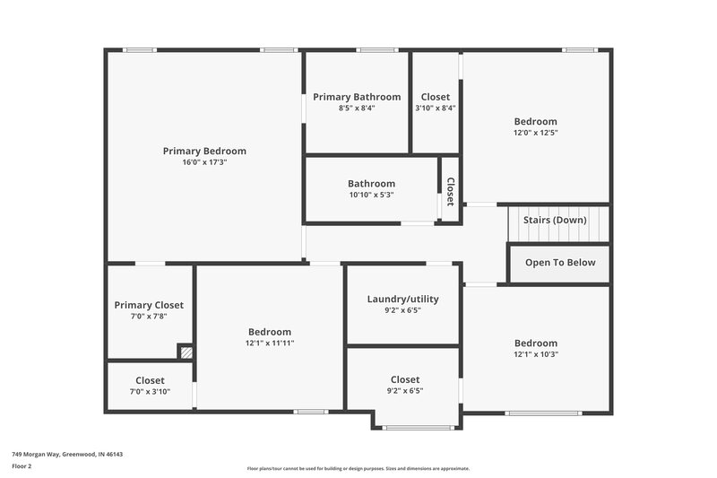 2,445/Mo, 749 Morgan Way Greenwood, IN 46143 Floor Plan View 2