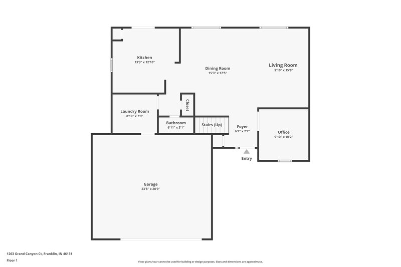 1,945/Mo, 1263 Grand Canyon Ct Franklin, IN 46131 Floor Plan View