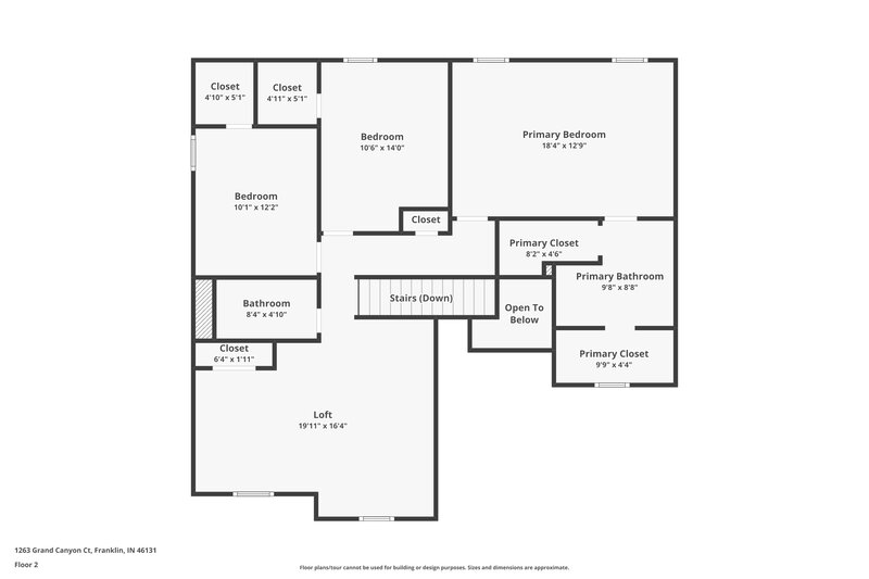 1,945/Mo, 1263 Grand Canyon Ct Franklin, IN 46131 Floor Plan View 2