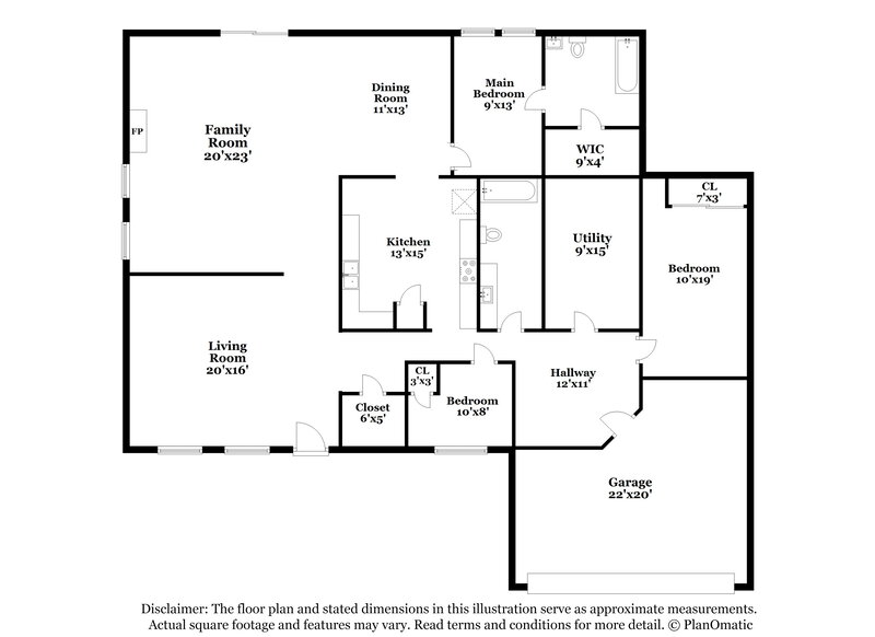 1,920/Mo, 981 Ariel Way Greenfield, IN 46140 Floorplan View