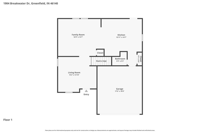 2,080/Mo, 1904 Breakwater Dr Greenfield, IN 46140 Floor Plan View