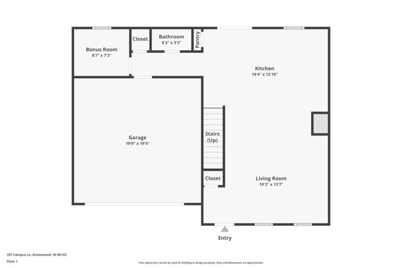 2,050/Mo, 107 Campus Ln Greenwood, IN 46143 Floorplan View