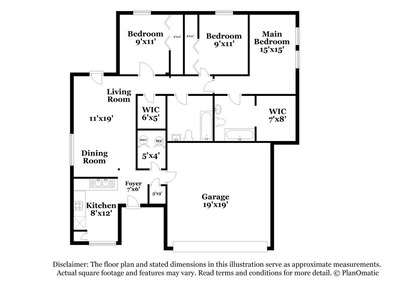 1,575/Mo, 1352 E McClarnon Dr Greenfield, IN 46140 Floor Plan View