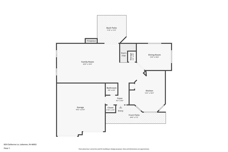 2,035/Mo, 829 Claiborne Ln Lebanon, IN 46052 Floor Plan View