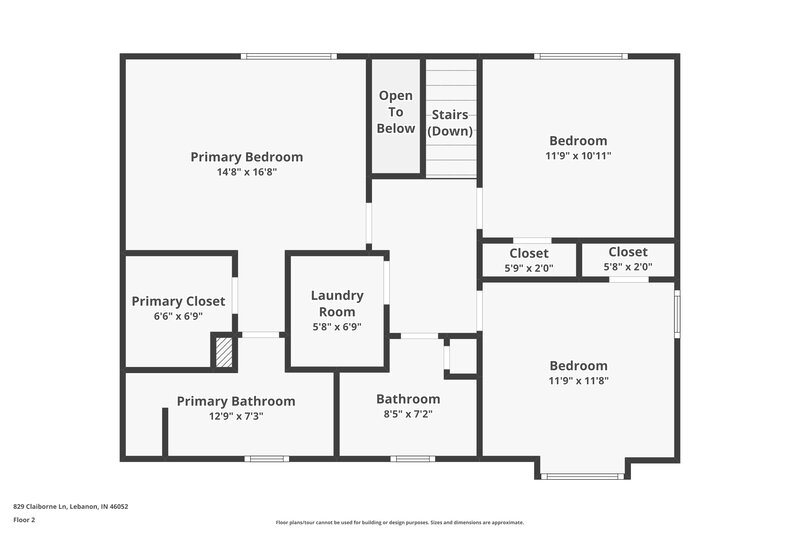 2,035/Mo, 829 Claiborne Ln Lebanon, IN 46052 Floor Plan View 2