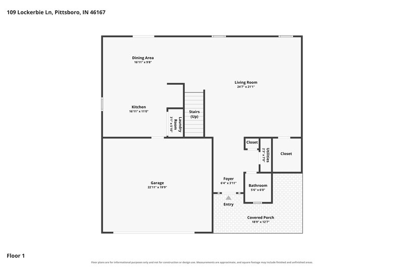2,020/Mo, 109 Lockerbie Ln Pittsboro, IN 46167 Floor Plan View
