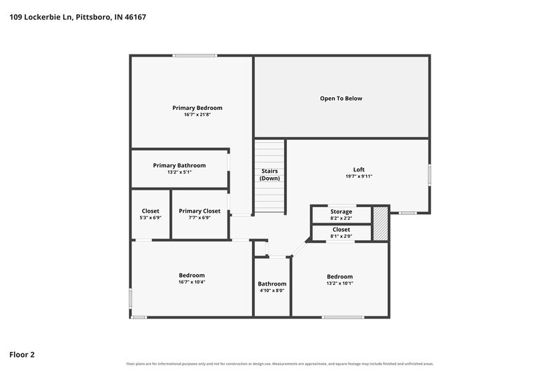 2,020/Mo, 109 Lockerbie Ln Pittsboro, IN 46167 Floor Plan View 2